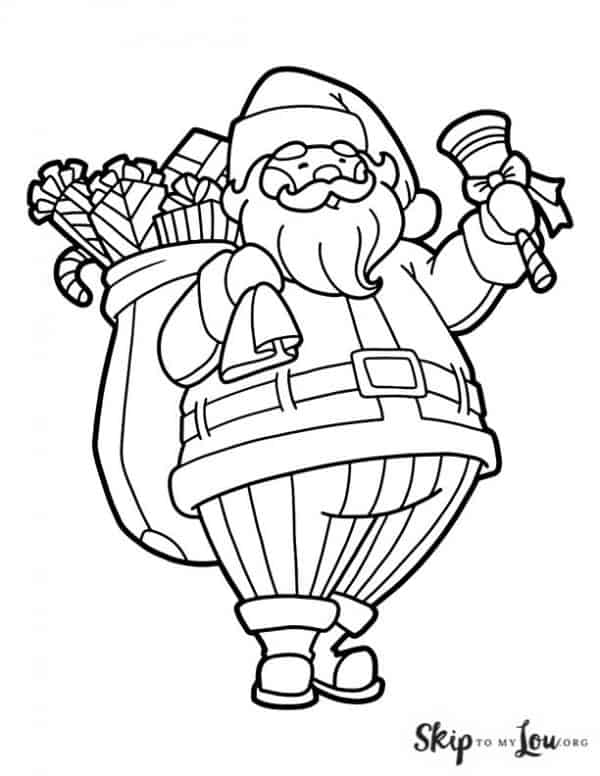 60 Printable Free Santa Coloring Pages 27