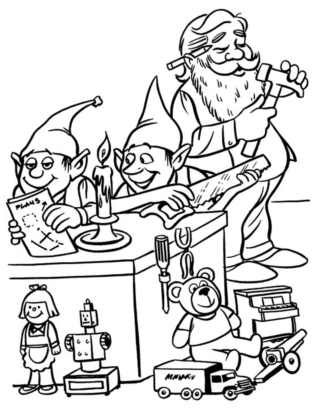 60 Printable Free Santa Coloring Pages 28