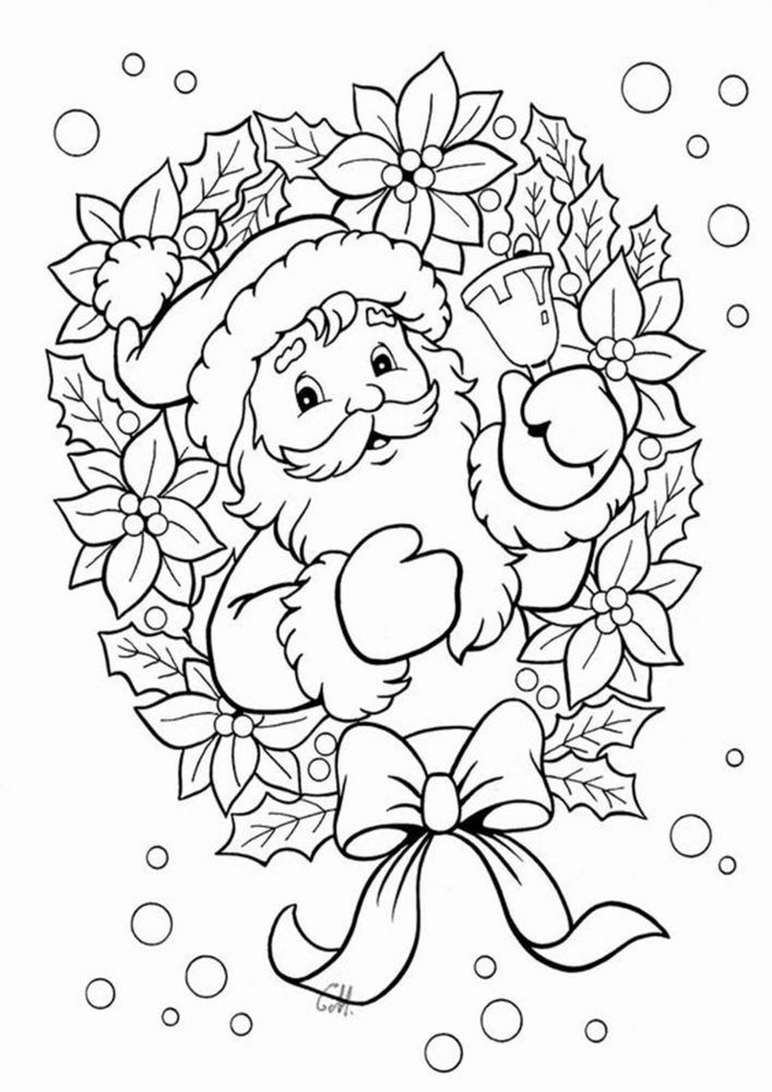 60 Printable Free Santa Coloring Pages 3