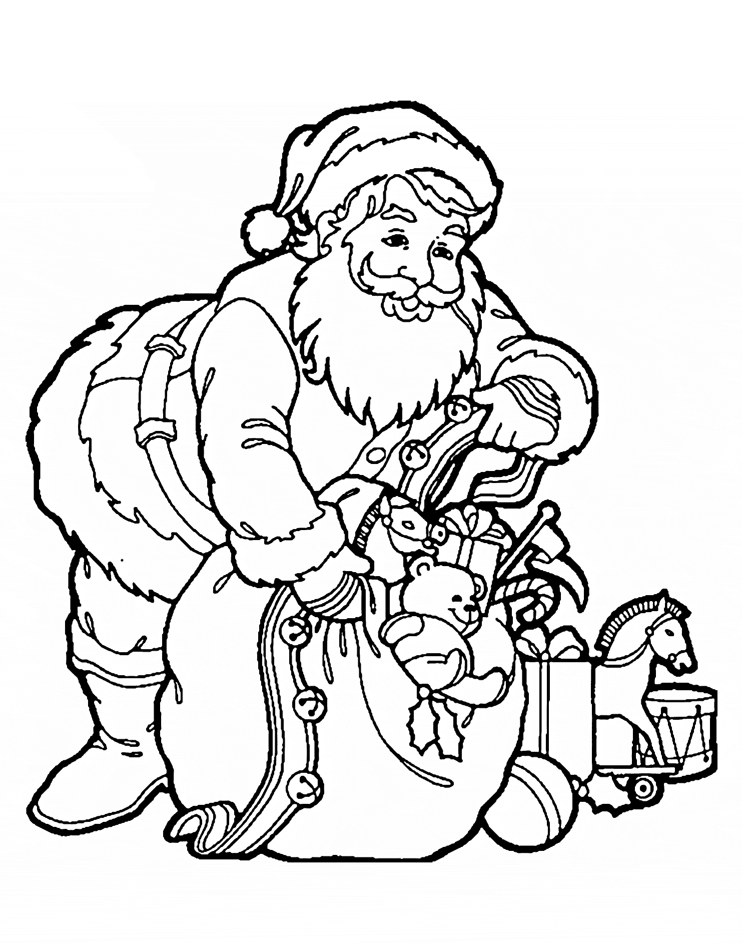 60 Printable Free Santa Coloring Pages 31