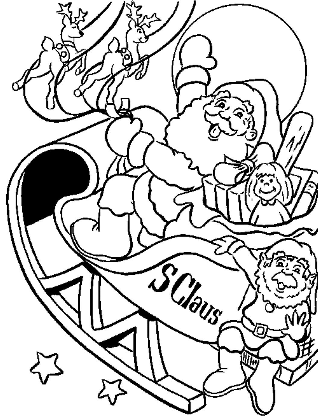 60 Printable Free Santa Coloring Pages 32