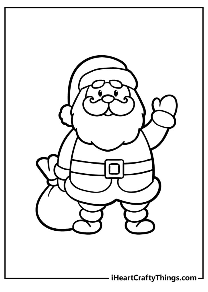 60 Printable Free Santa Coloring Pages 33