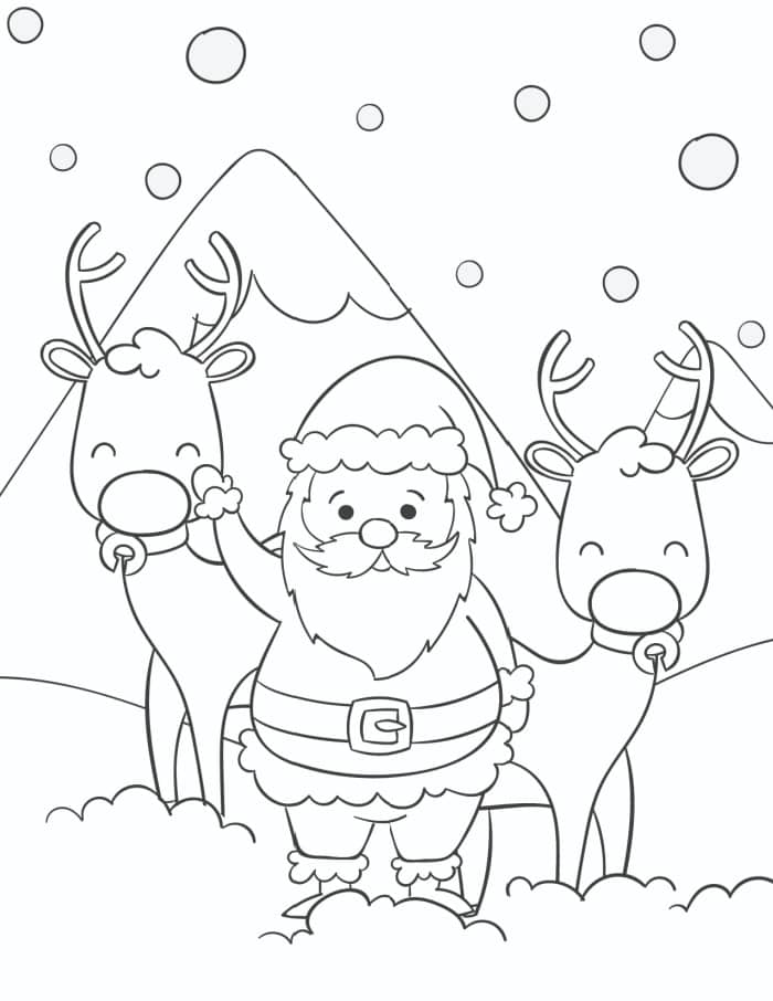 60 Printable Free Santa Coloring Pages 34