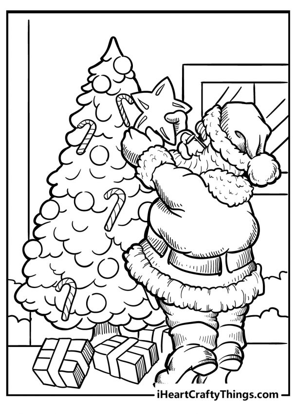 60 Printable Free Santa Coloring Pages 35