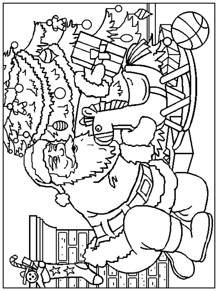 60 Printable Free Santa Coloring Pages 37