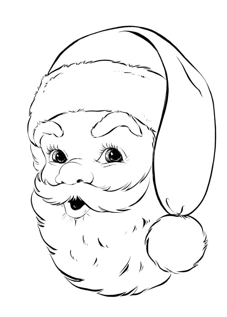 60 Printable Free Santa Coloring Pages 42