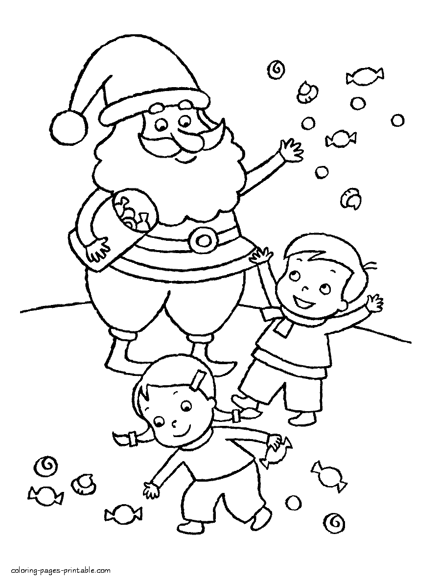 60 Printable Free Santa Coloring Pages 44