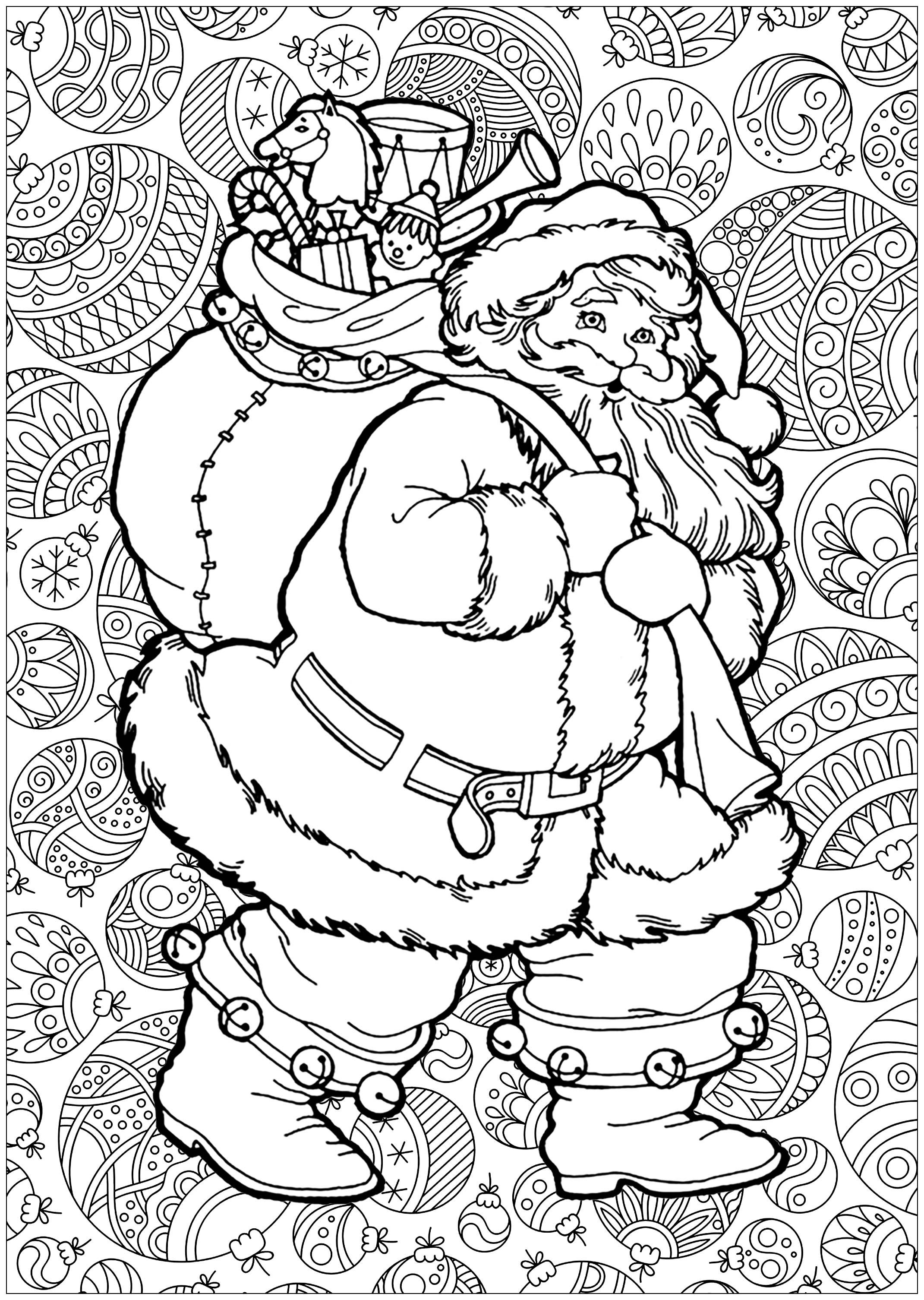 60 Printable Free Santa Coloring Pages 5