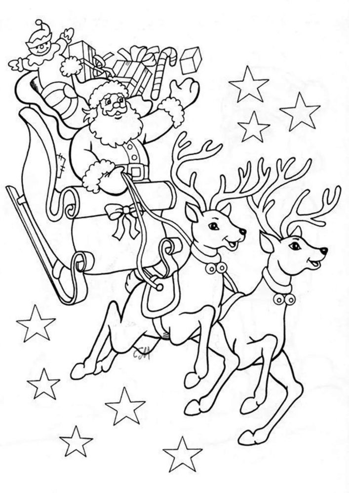 60 Printable Free Santa Coloring Pages 52