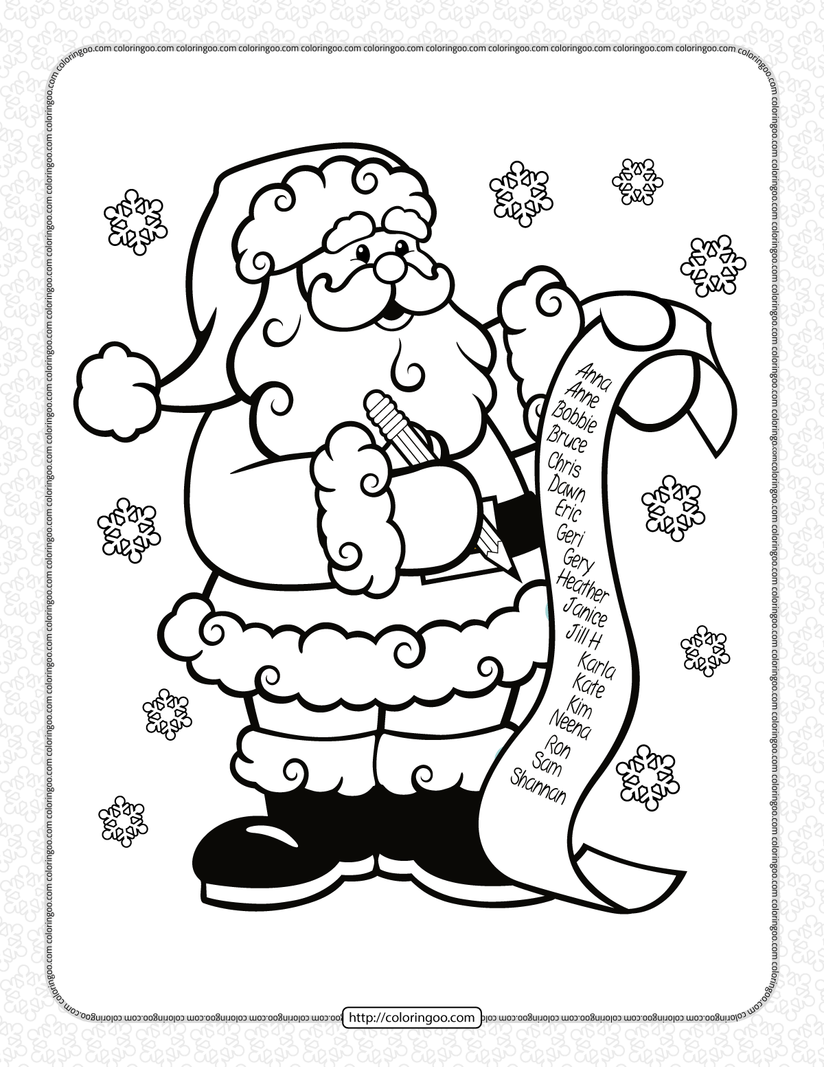 60 Printable Free Santa Coloring Pages 56