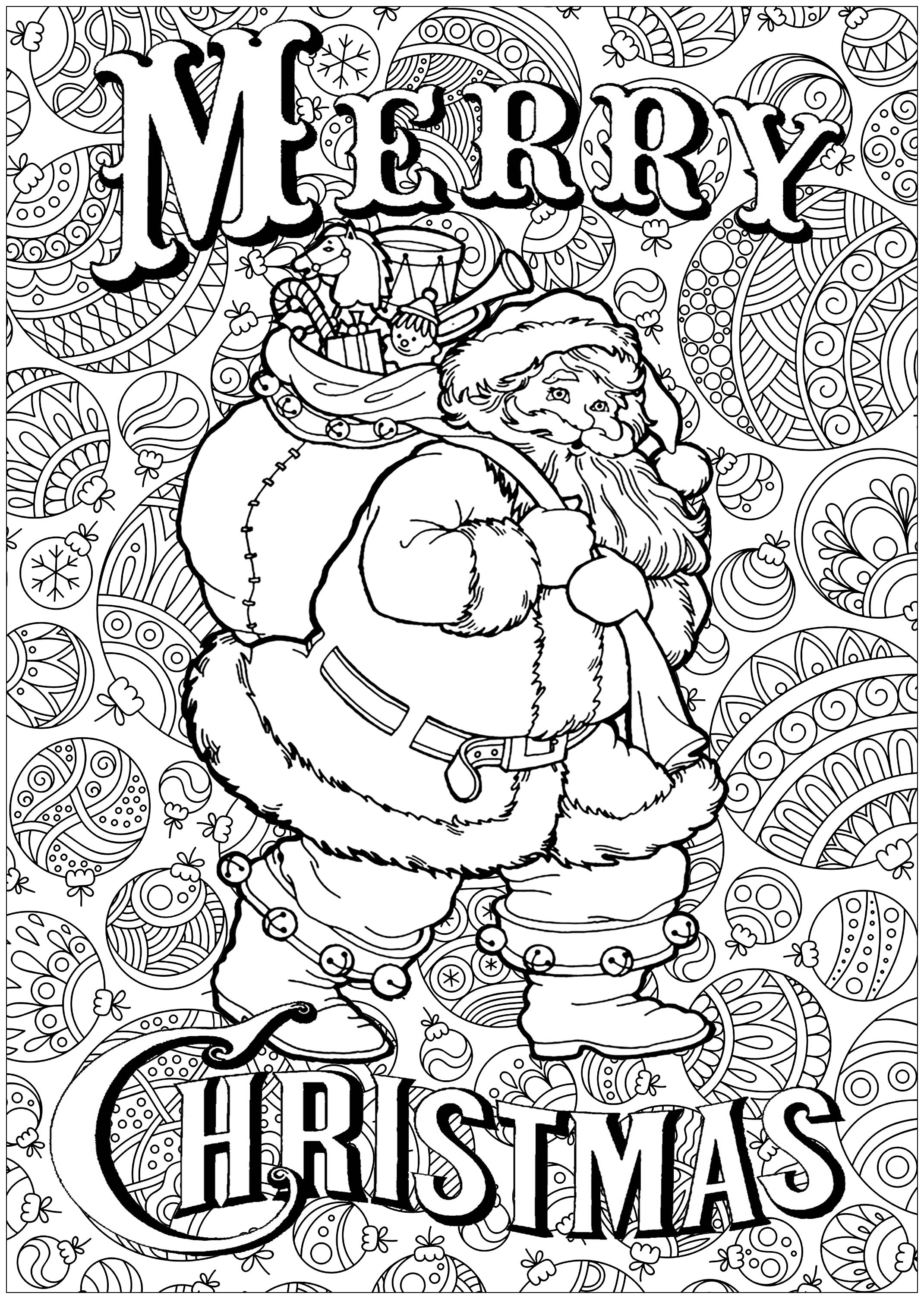 60 Printable Free Santa Coloring Pages 58