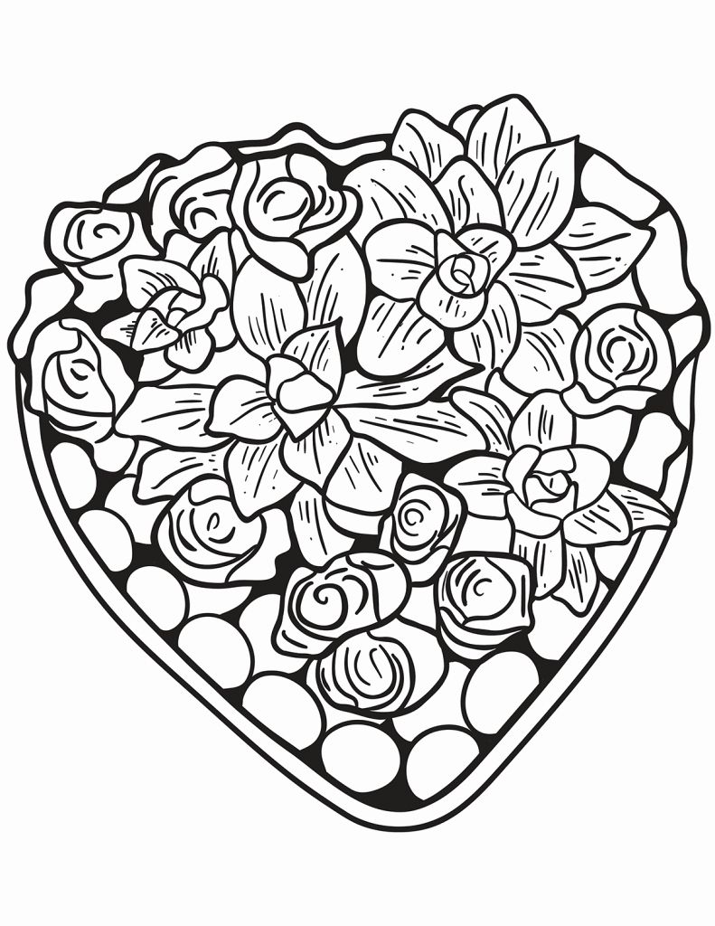 60 Printable Heart Coloring Picture 11