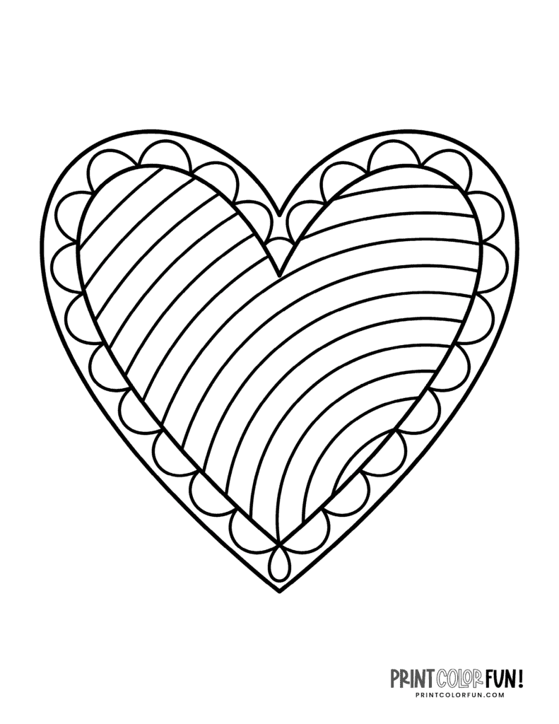 60 Printable Heart Coloring Picture 13