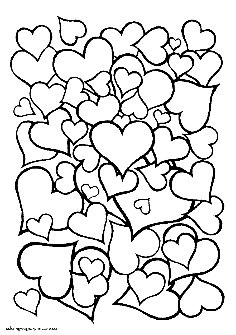 60 Printable Heart Coloring Picture 17