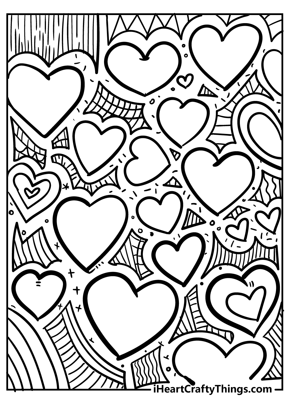 60 Printable Heart Coloring Picture 18