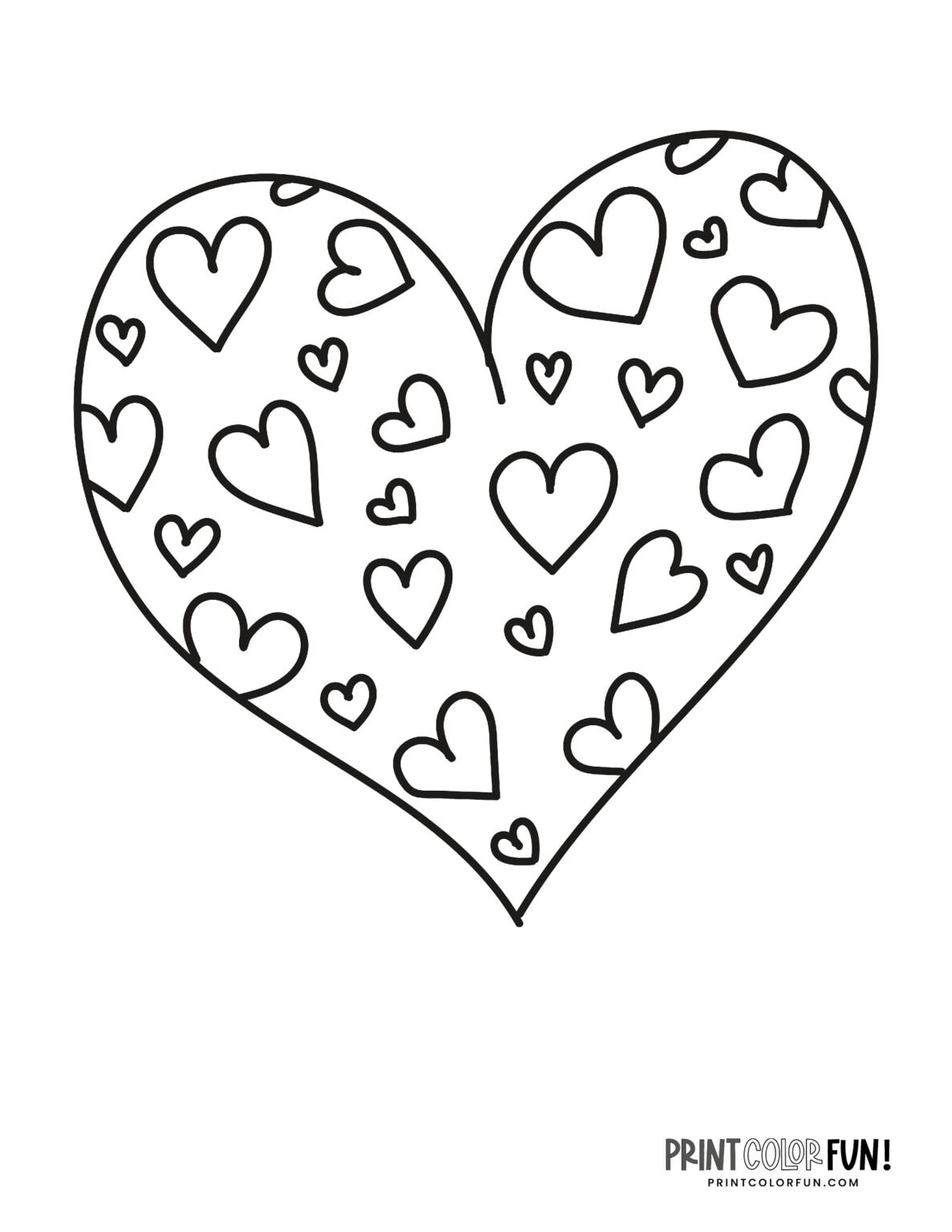 60 Printable Heart Coloring Picture 2