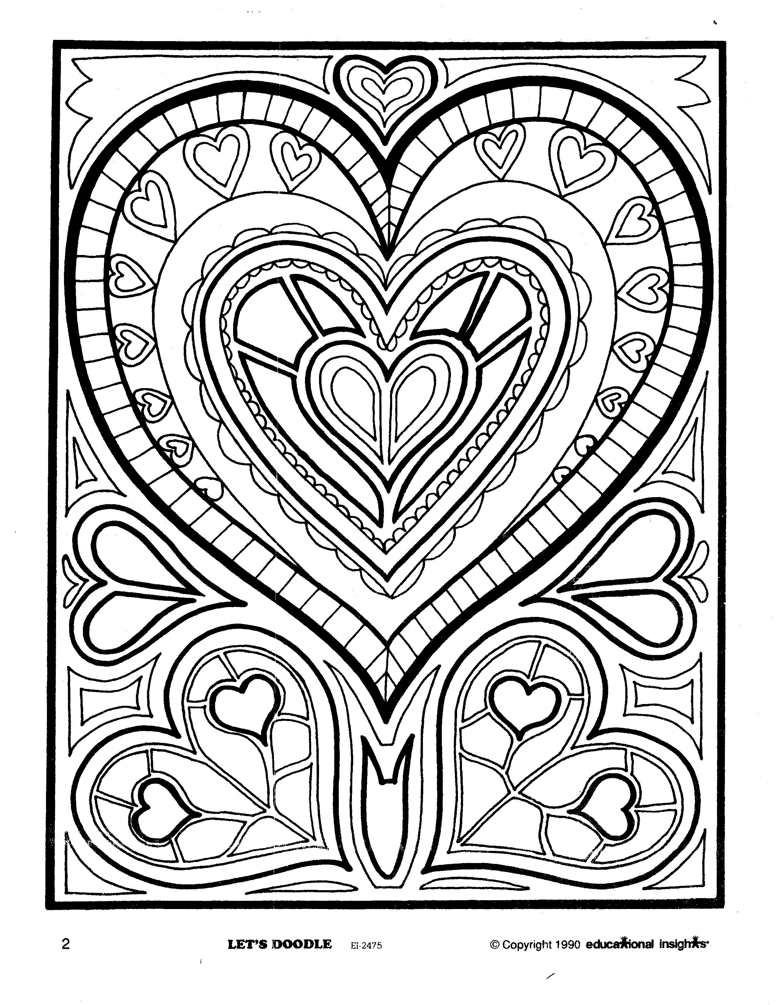 60 Printable Heart Coloring Picture 21