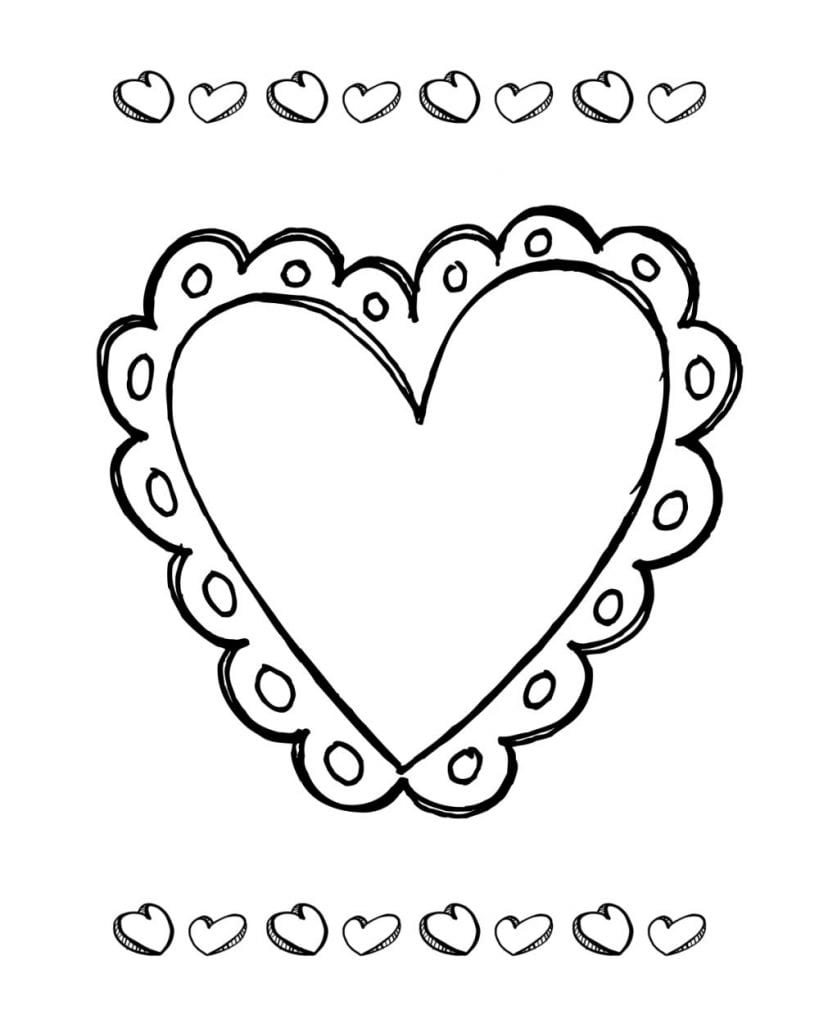 60 Printable Heart Coloring Picture 22