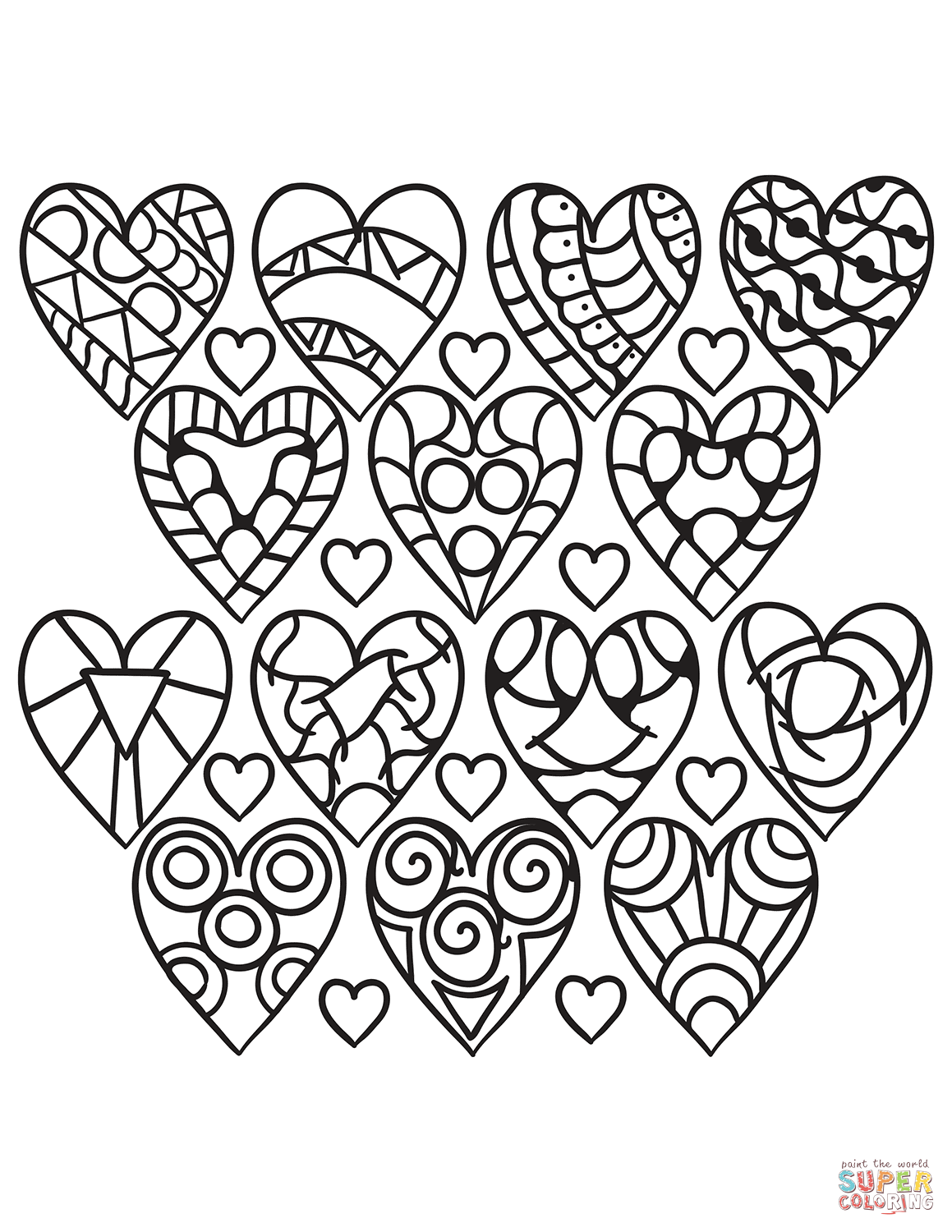 60 Printable Heart Coloring Picture 29