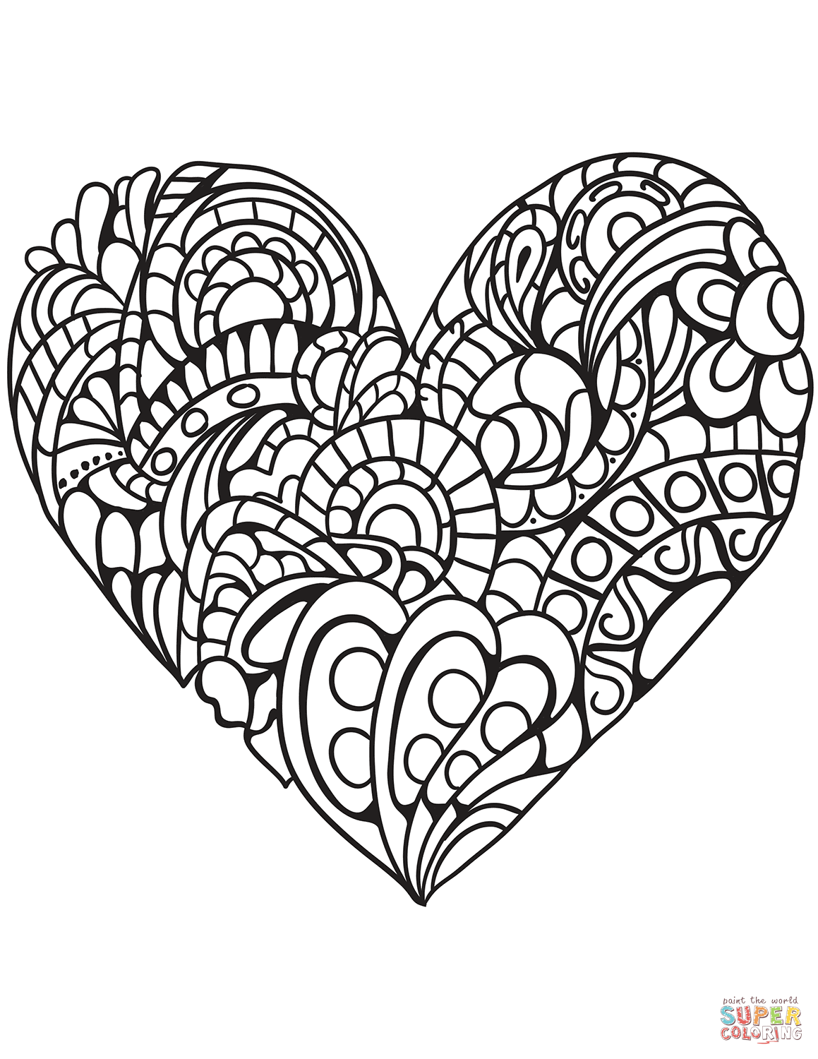 60 Printable Heart Coloring Picture 32