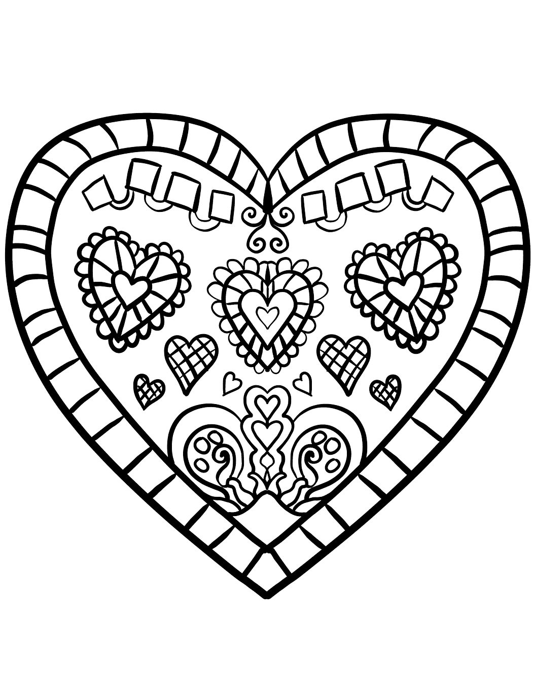 60 Printable Heart Coloring Picture 39