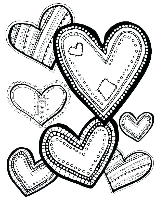 60 Printable Heart Coloring Picture 4