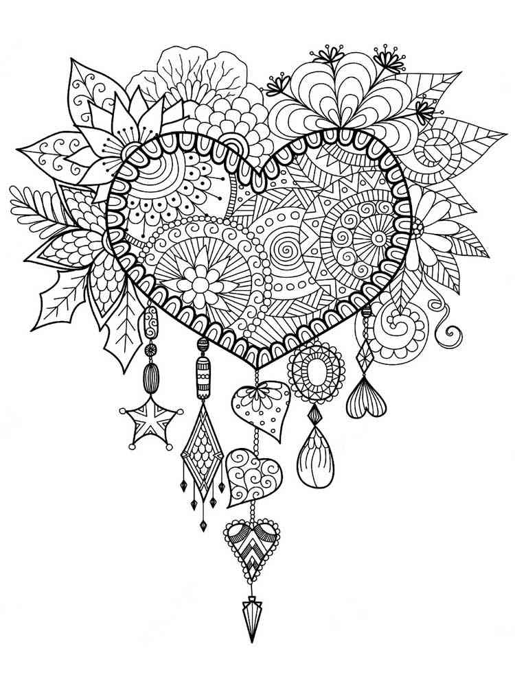 60 Printable Heart Coloring Picture 46