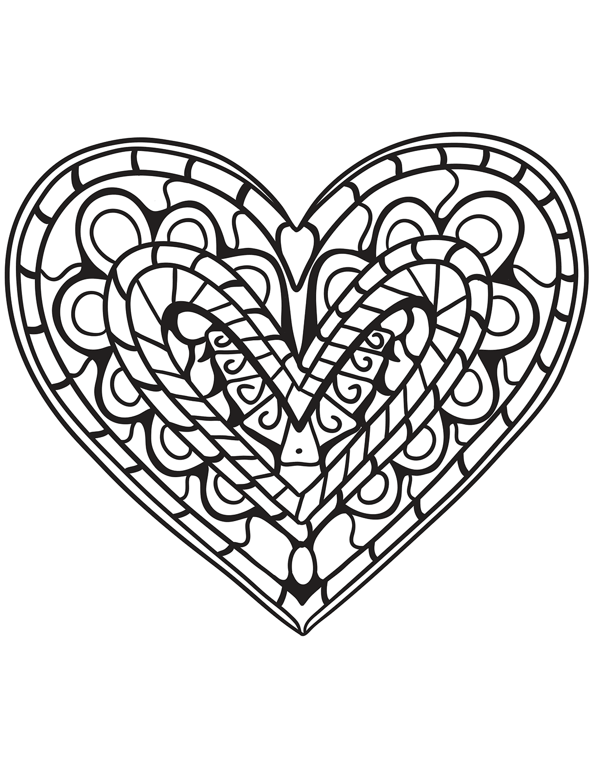 60 Printable Heart Coloring Picture 50