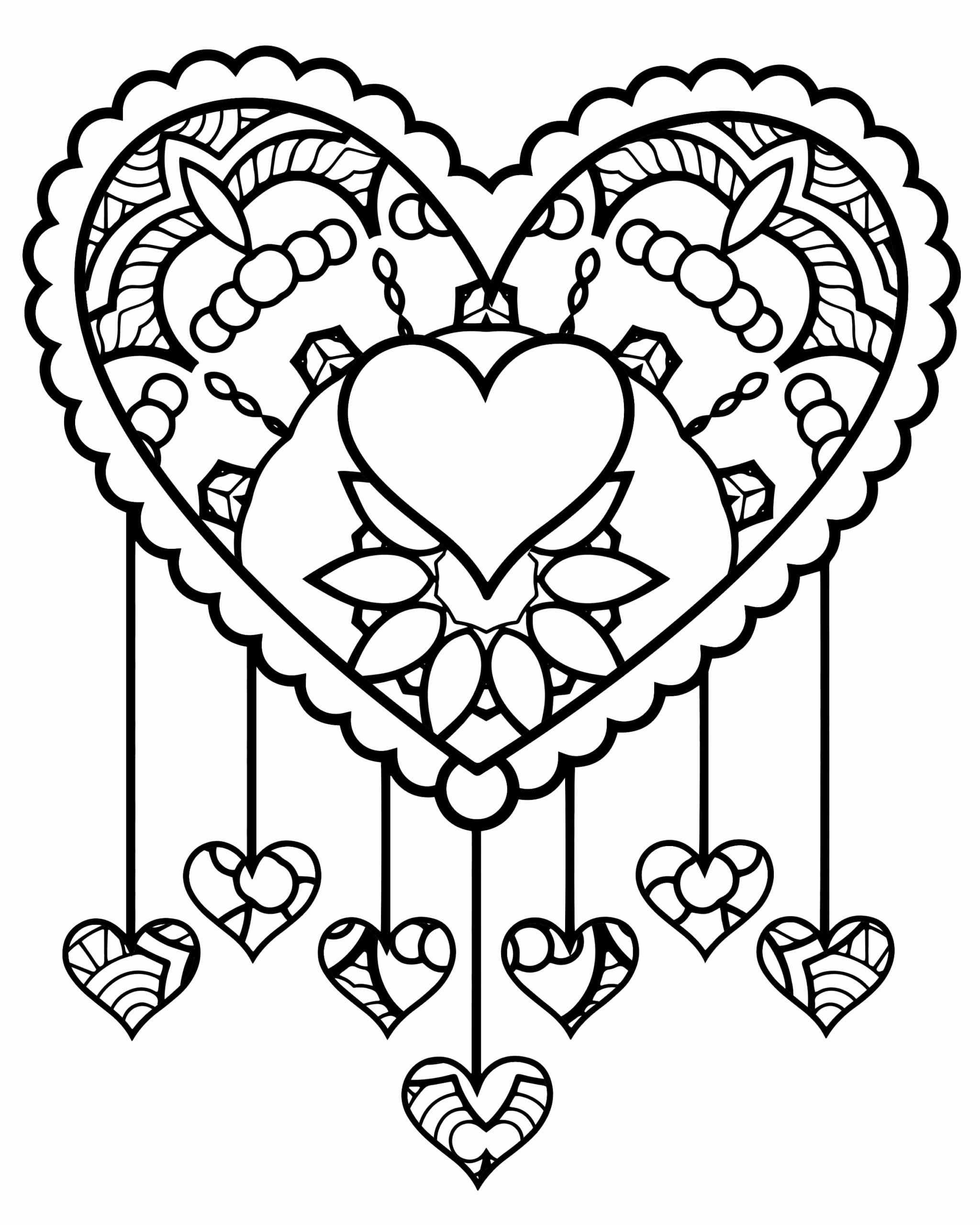 60 Printable Heart Coloring Picture 56