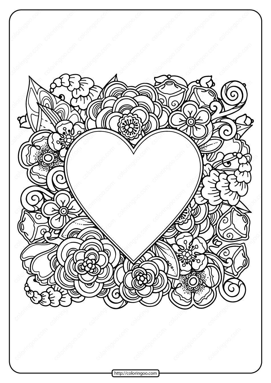 60 Printable Heart Coloring Picture 59