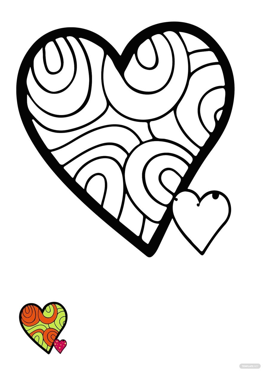 60 Printable Heart Coloring Picture 60