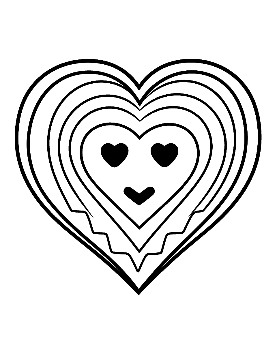 60 Printable Heart Coloring Picture 7