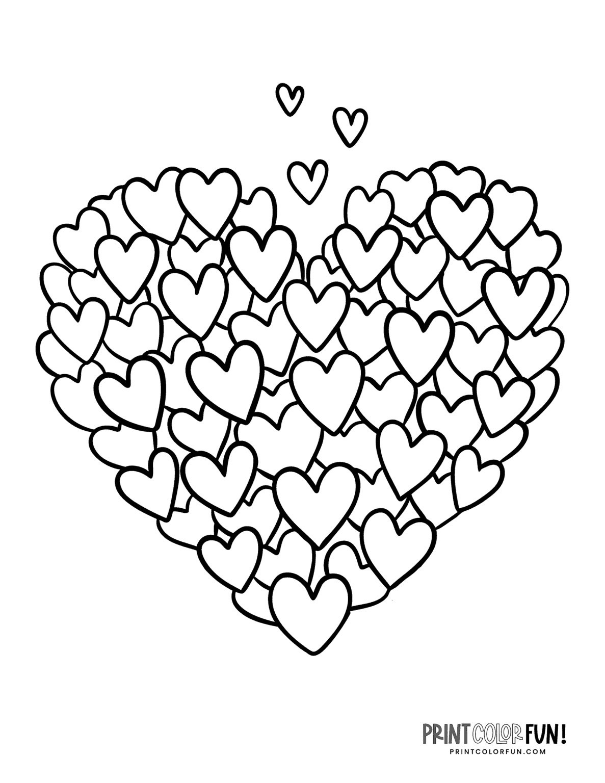 60 Printable Heart Coloring Picture 9