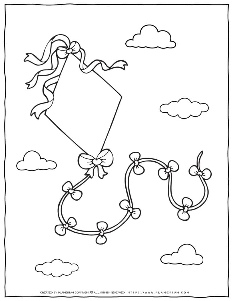 60 Printable Kite Coloring Pages 19