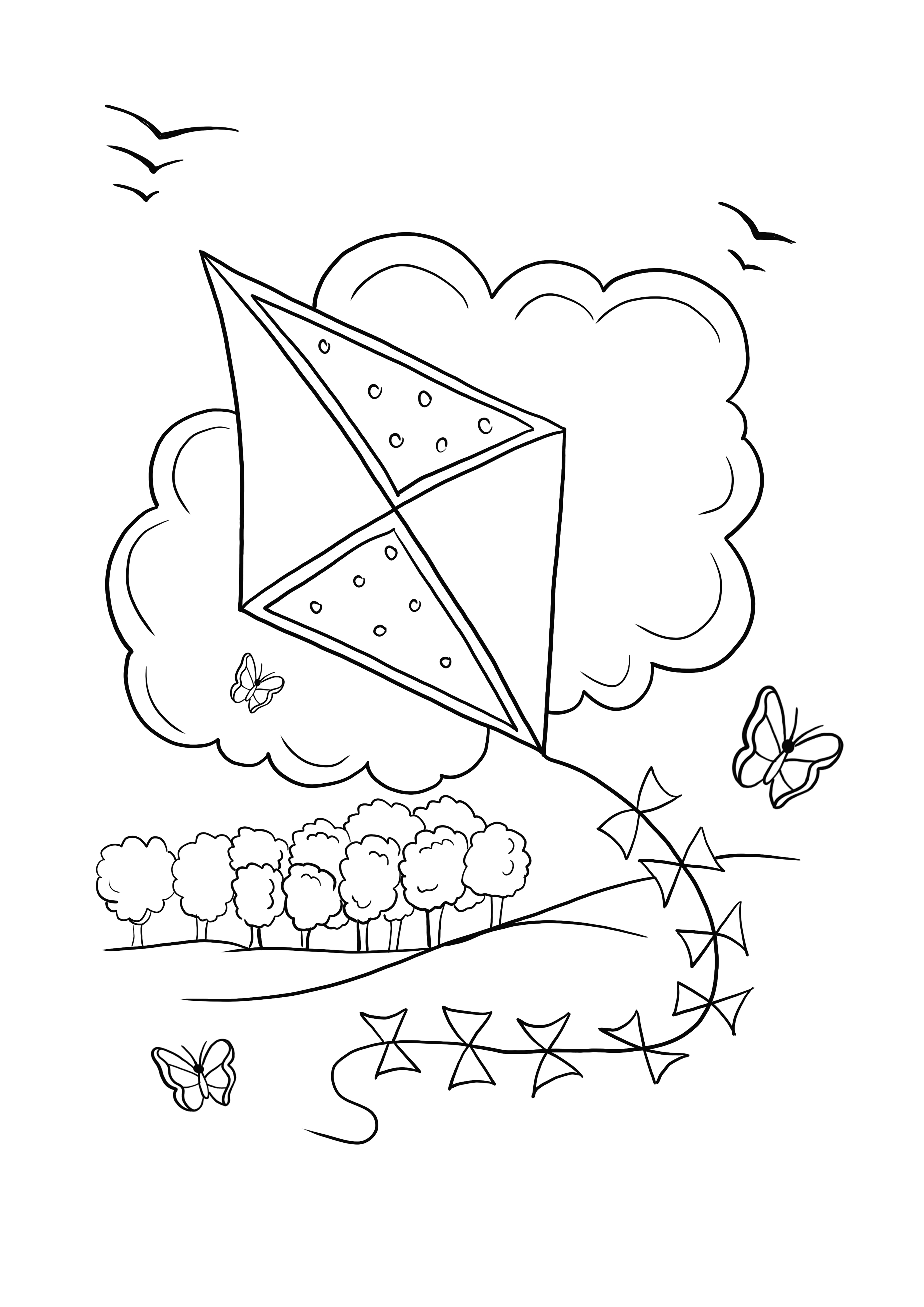 60 Printable Kite Coloring Pages 2