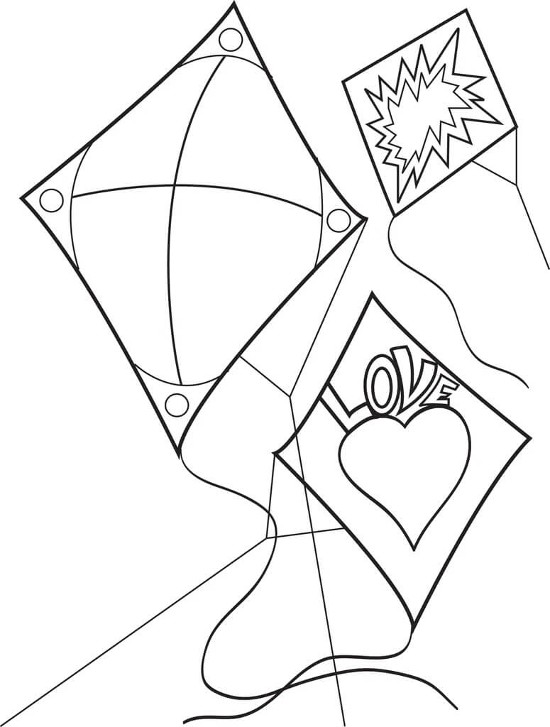 60 Printable Kite Coloring Pages 4