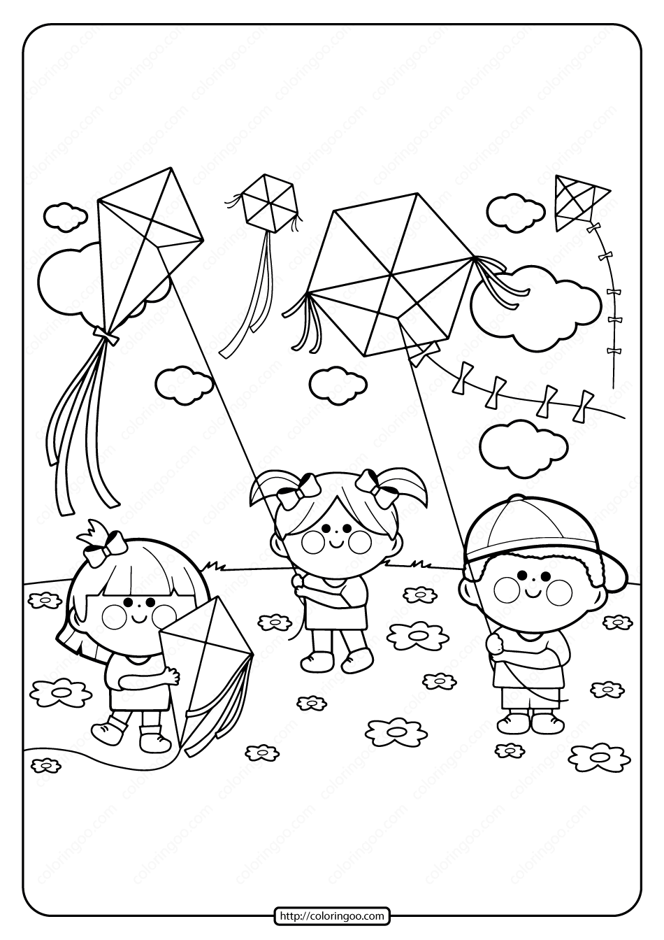 60 Printable Kite Coloring Pages 48