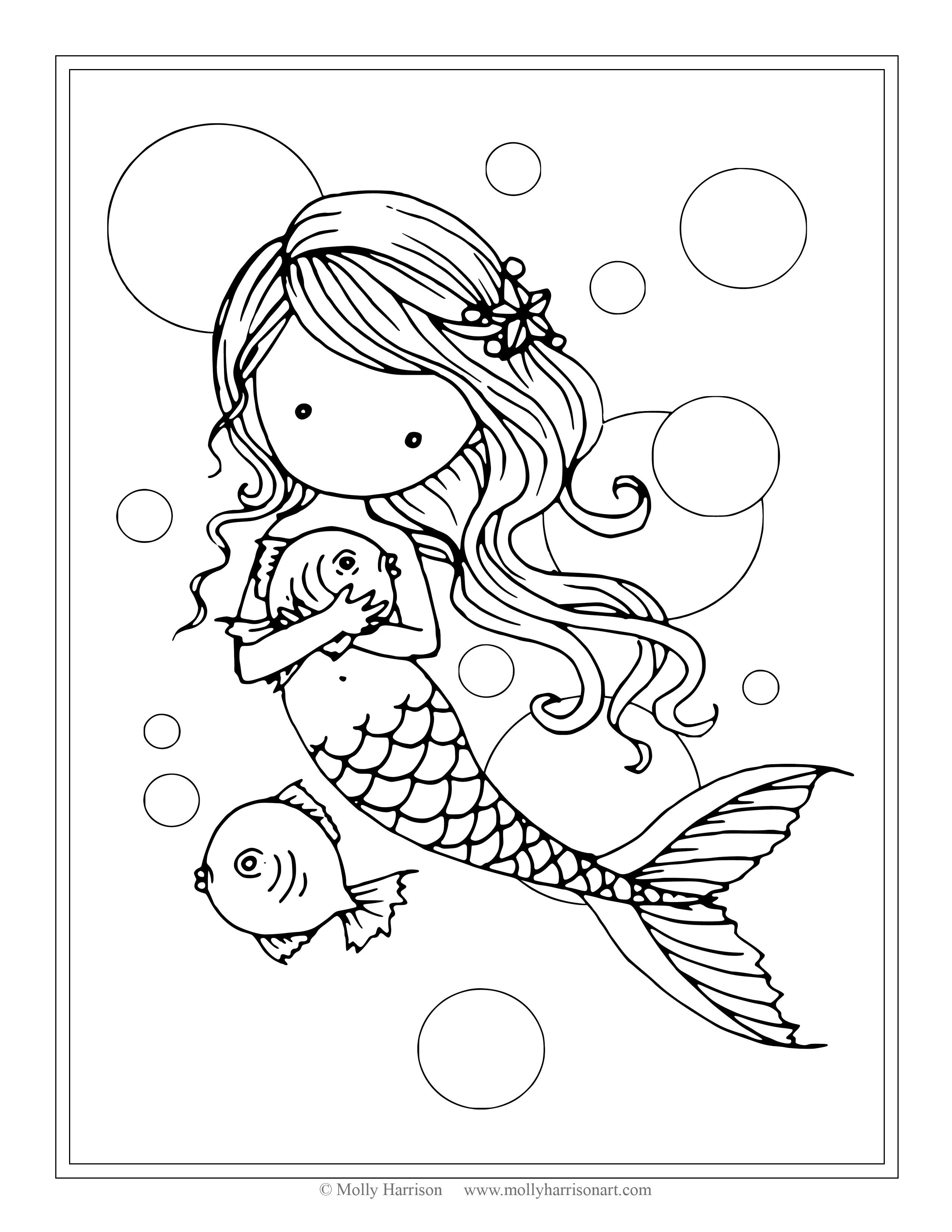 60 Printable Pretty Mermaid Coloring Pages 10