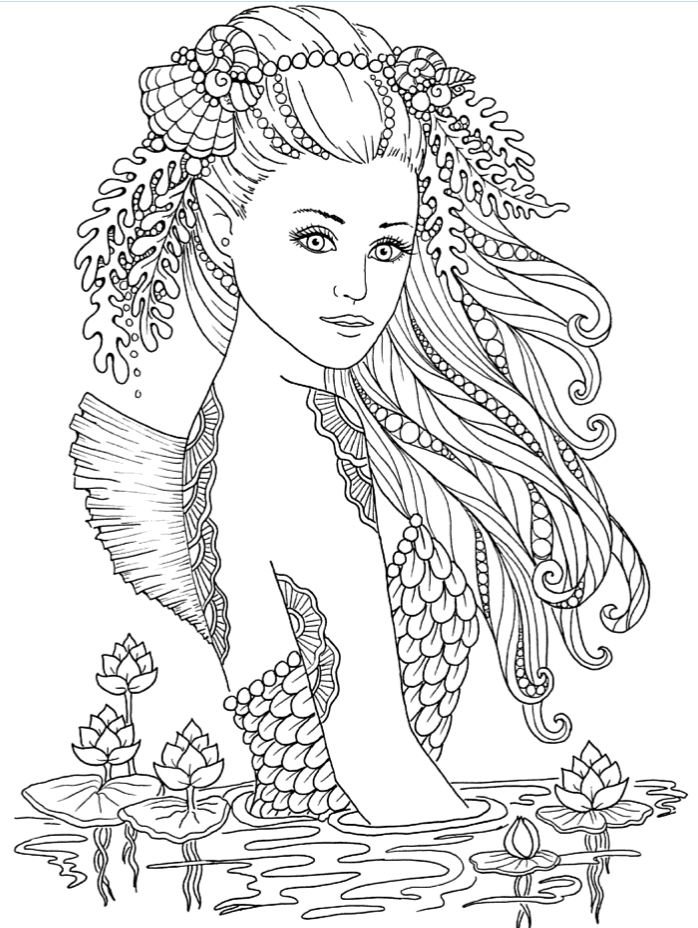 60 Printable Pretty Mermaid Coloring Pages 12