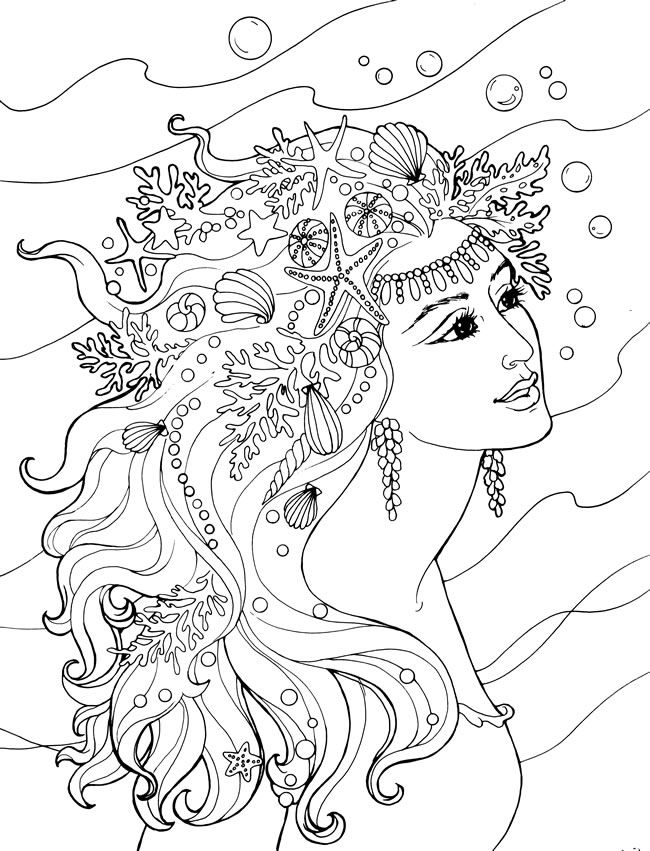 60 Printable Pretty Mermaid Coloring Pages 14