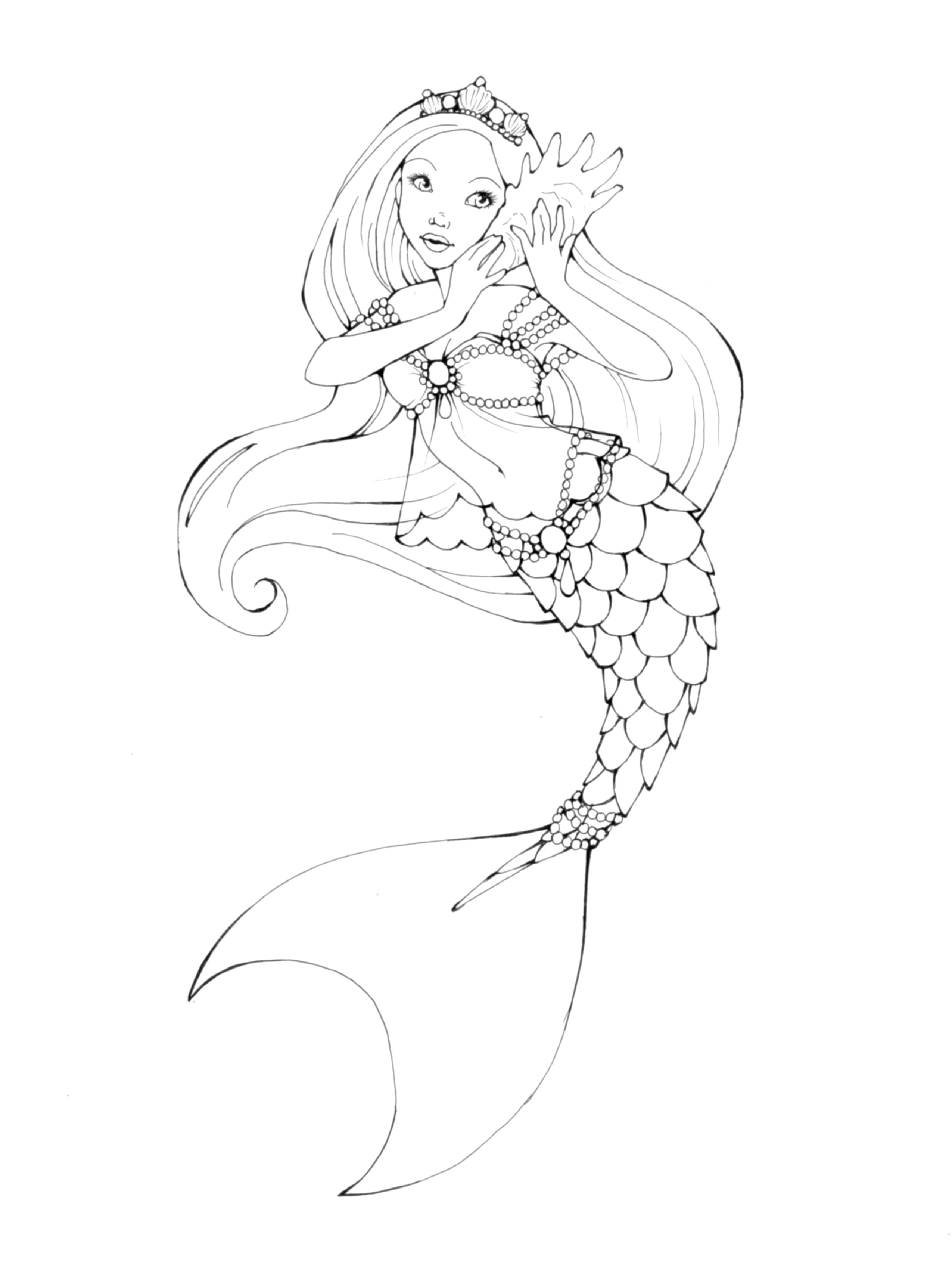 60 Printable Pretty Mermaid Coloring Pages 16