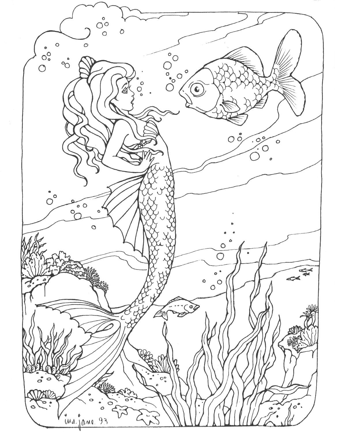 60 Printable Pretty Mermaid Coloring Pages 18