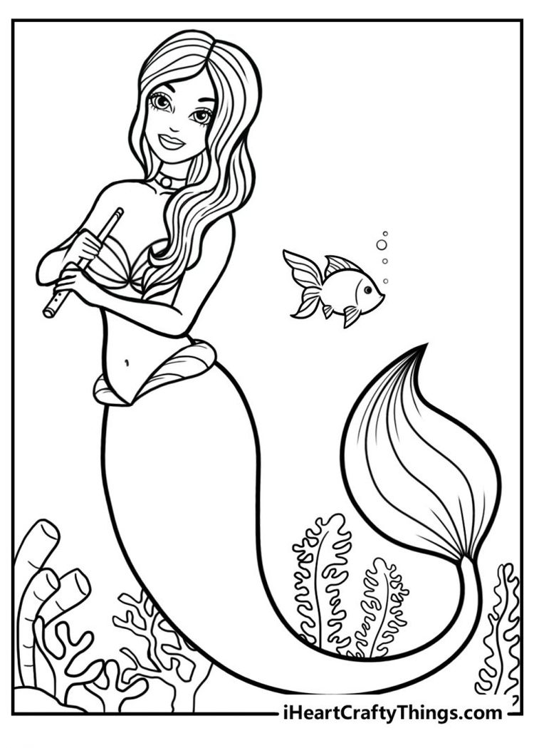 60 Printable Pretty Mermaid Coloring Pages 28