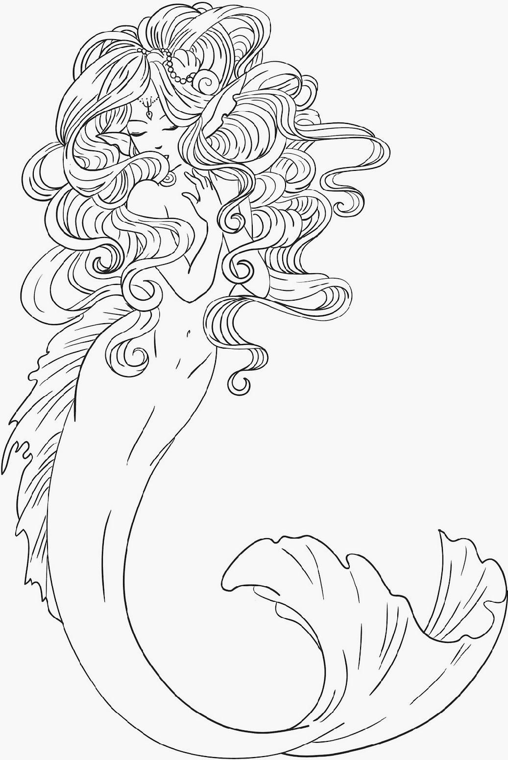 60 Printable Pretty Mermaid Coloring Pages 37