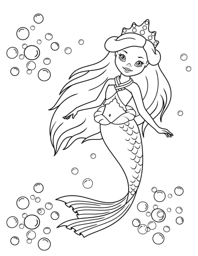 60 Printable Pretty Mermaid Coloring Pages 39