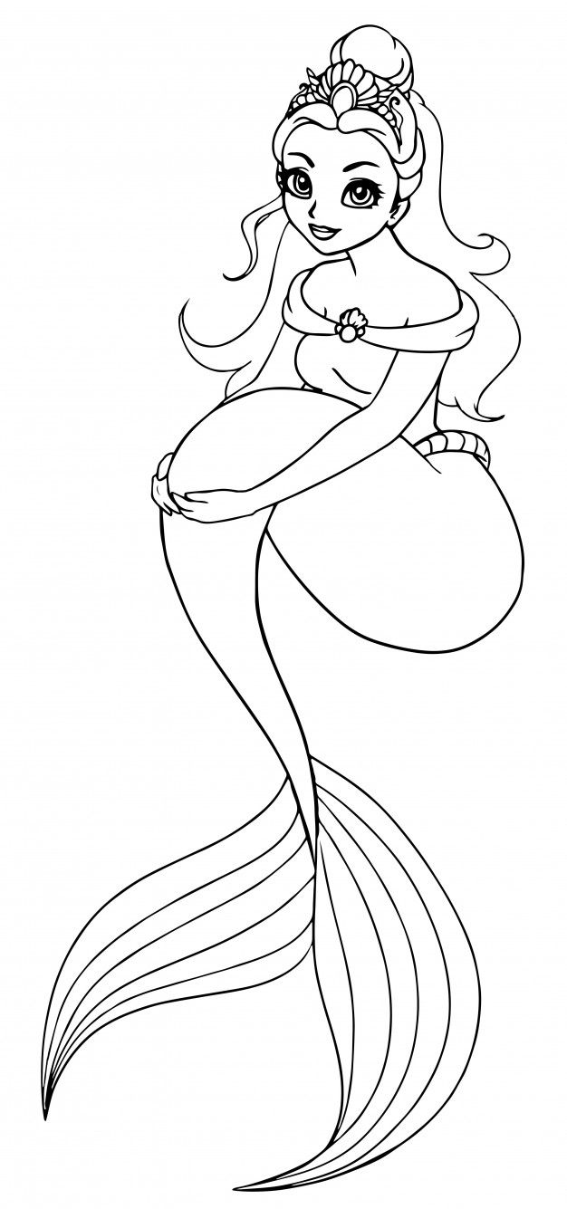 60 Printable Pretty Mermaid Coloring Pages 4