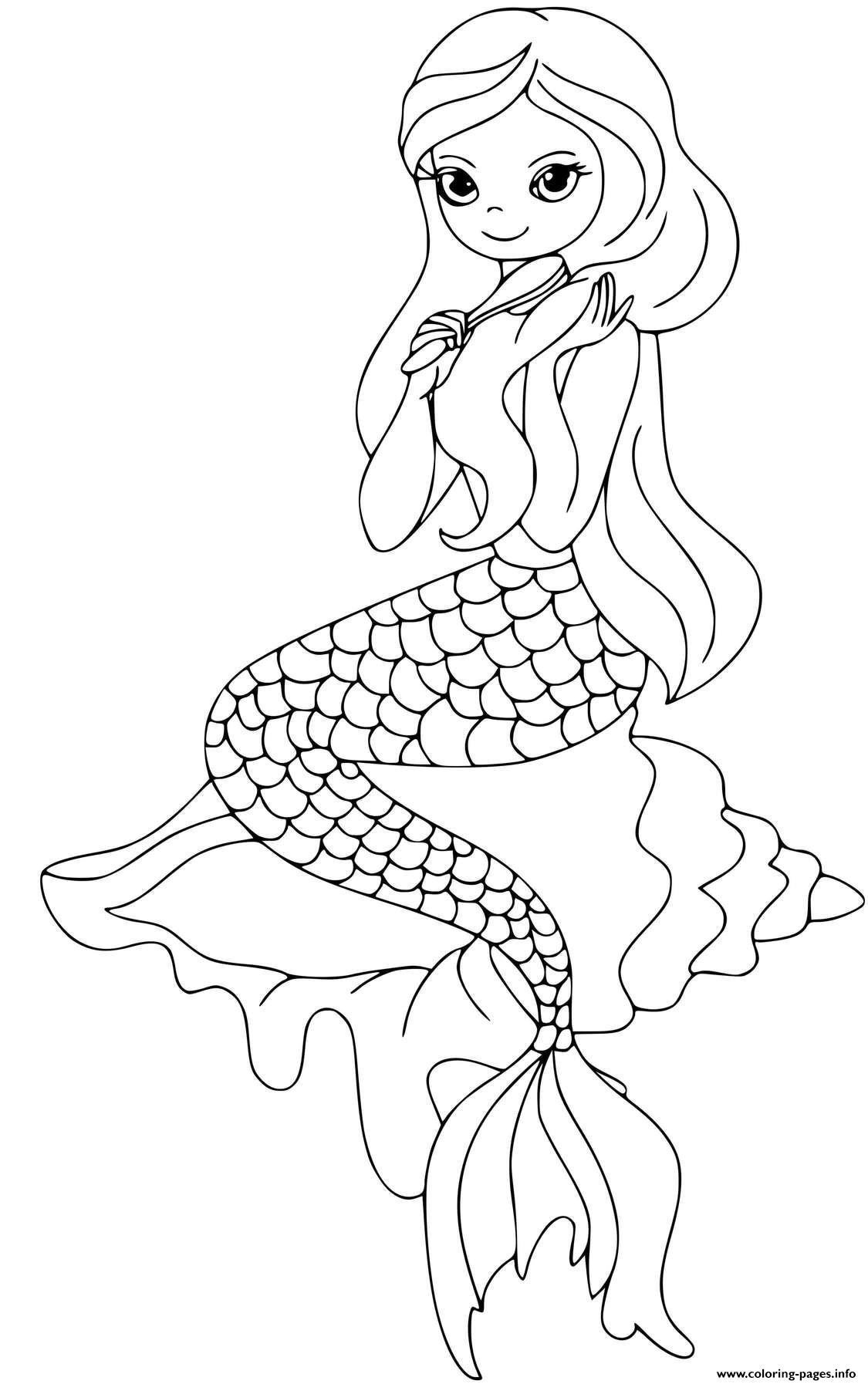 60 Printable Pretty Mermaid Coloring Pages 40