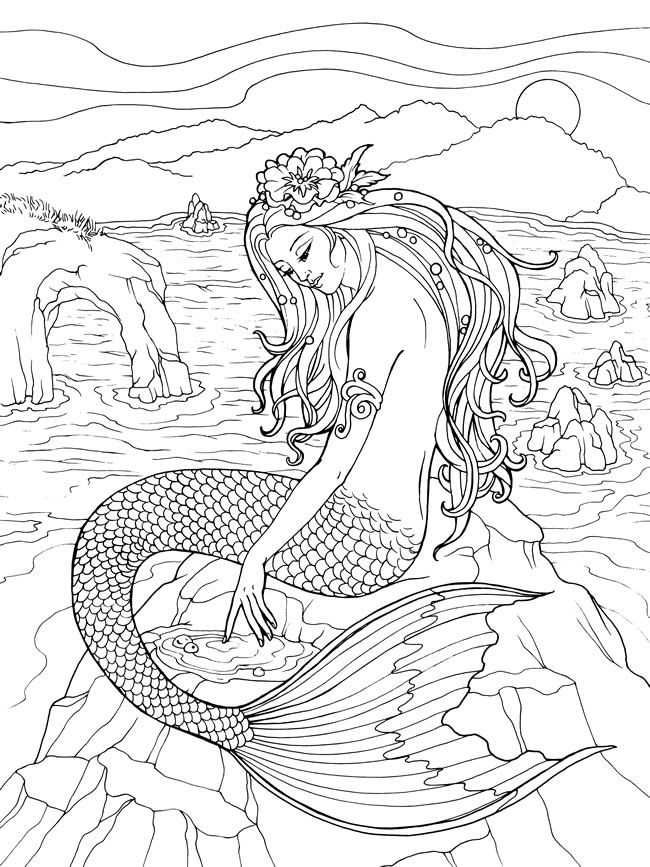 60 Printable Pretty Mermaid Coloring Pages 41