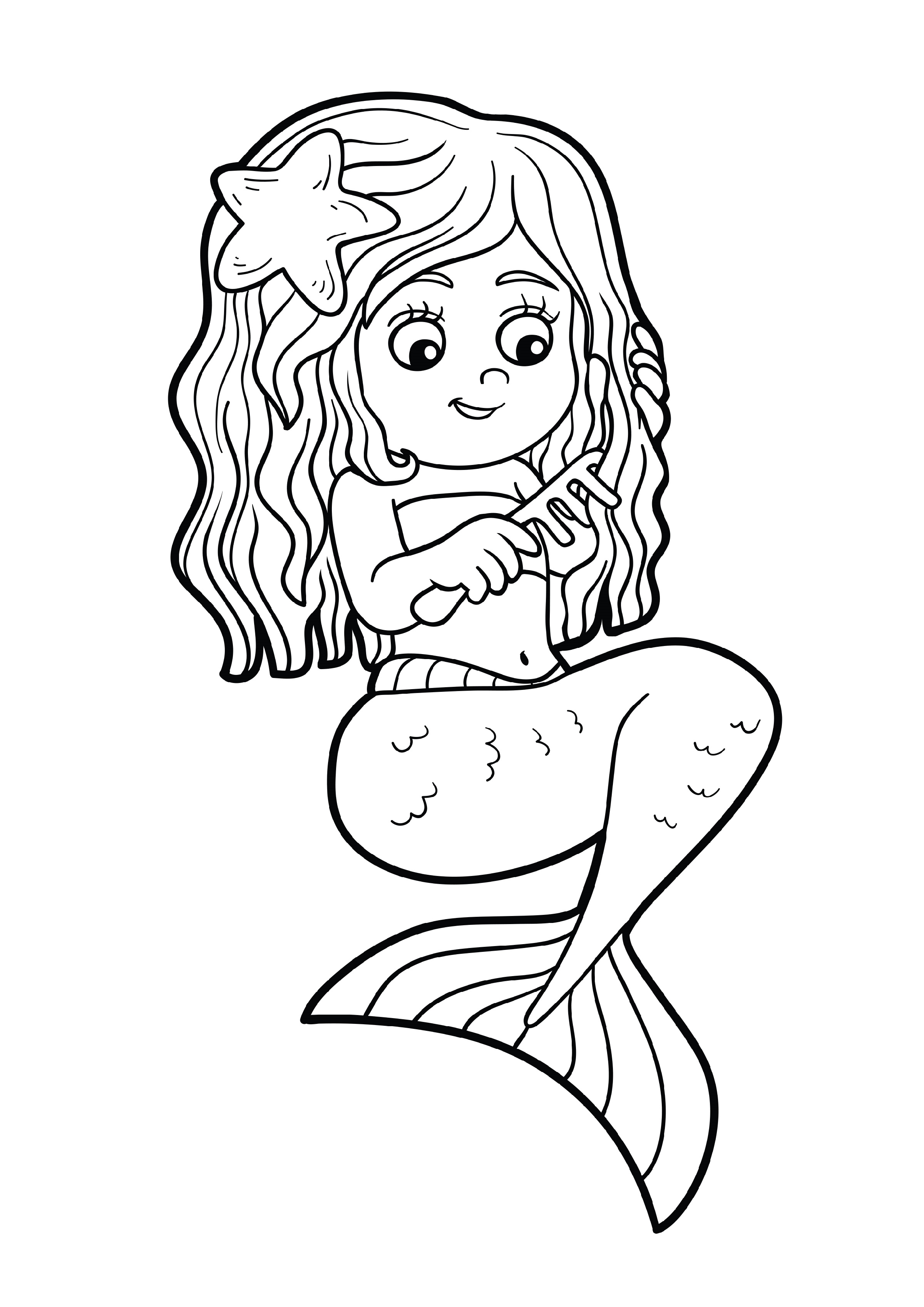 60 Printable Pretty Mermaid Coloring Pages 43