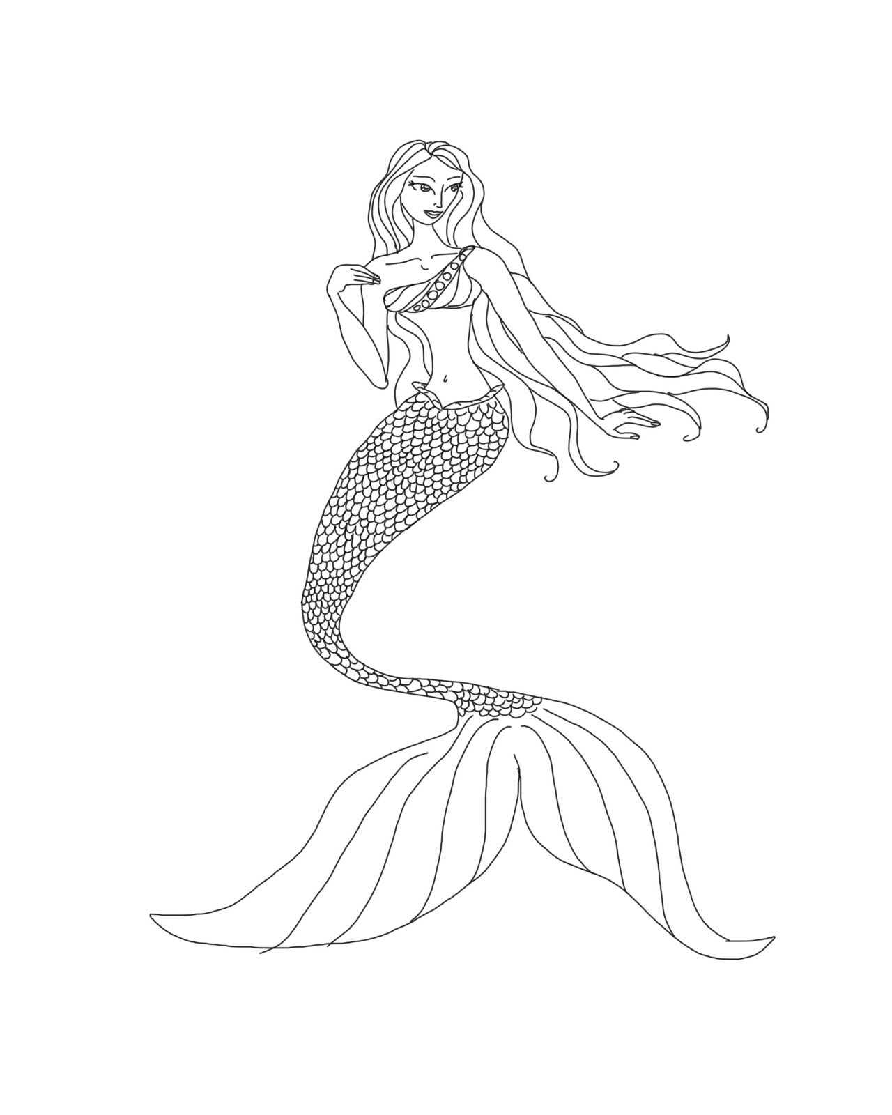 60 Printable Pretty Mermaid Coloring Pages 48